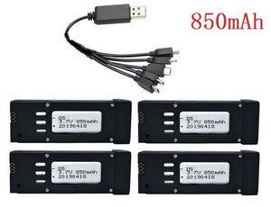 ( 5-In-1 ) 850mAh 3.7V Battery Charger Sets for E58 JY019 S168 RC Quadcopter Spare Parts 3.7v RC Drone Lipo Battery 5pcs/sets