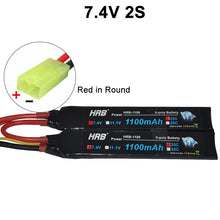 HRB Water Gun Lipo Battery 3S 2S 7.4V 11.1V 1100mAh 25C Tamiya Connector AKKU Mini Airsoft BB Air Pistol Electric Toys RC Parts