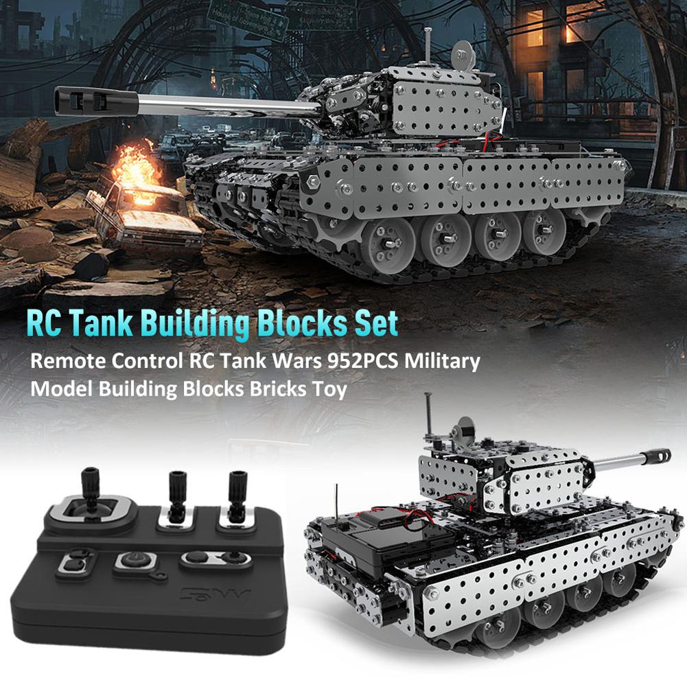 Remote Control RC Tank Wars 952PCS Military Model Building Blocks Bricks Toy Metal Shape Building Blocks Set In Stock