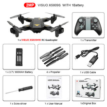 VISUO XS809HW WIFI FPV With Wide Angle HD Camera High Hold Mode Foldable Arm RC Drone Quadcopter RTF Helicopter