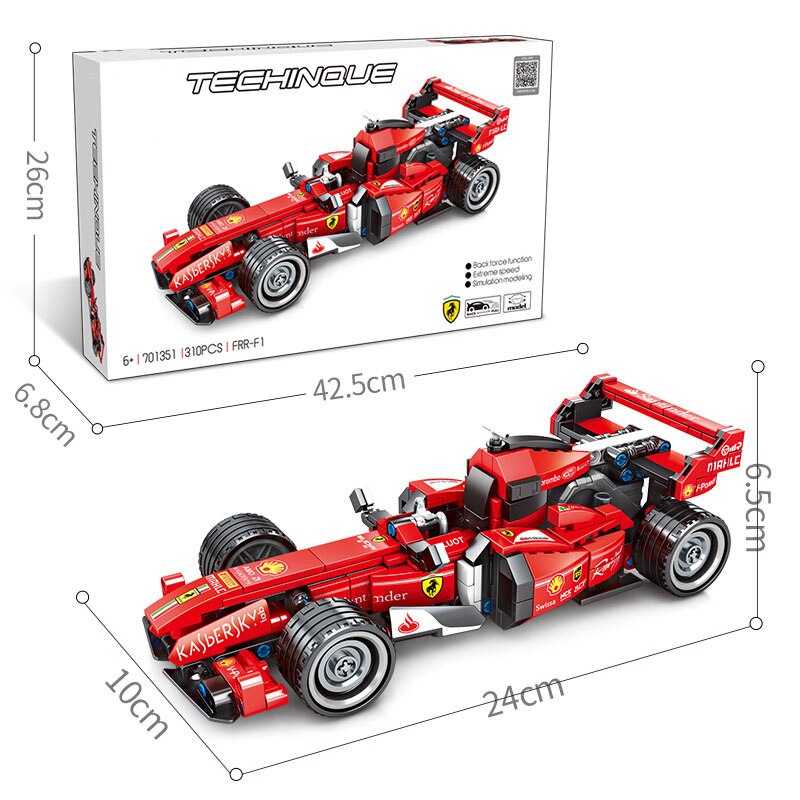 Formula F1 Racing Compatible Legoing Boys Diy Educational Assembled Sports Car Model Kit Building Blocks Brick Children Toys P44
