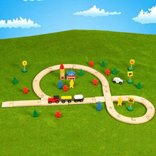 Electric Train Toy Blocks Rails Train Wood Model Railway Wooden Trains Building Blocks Track Magic RC Trains Set Wooden Railway