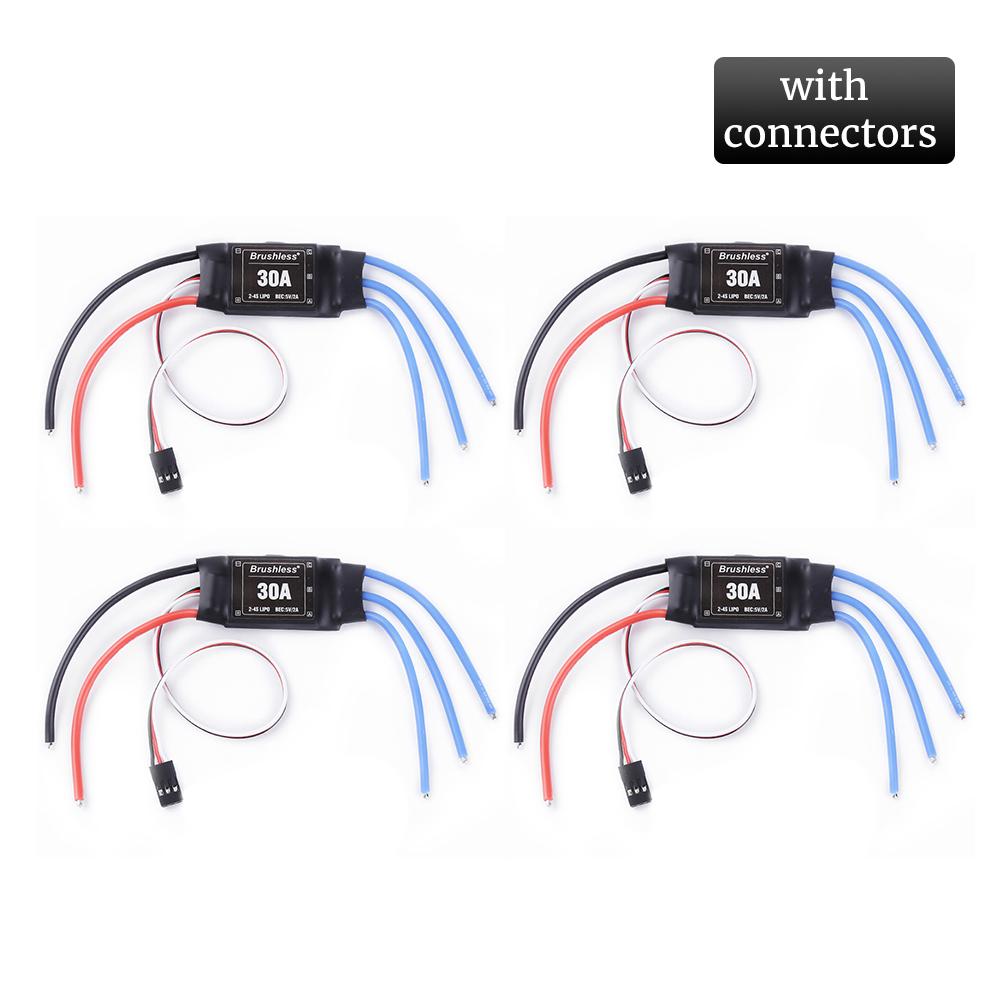 4PCS 30A ESC 2-4S Lipo Brushless 30A ESC With 5V / 2A BEC For S500 X500 Quadcopter Safe poweron function Program Setting Items