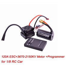 Waterproof 3650 3900KV / 3660 3300KV / 3670 2150KV Brushless Motor 60A 80A 120A Brushless ESC Combo Set for 1/8 1/10 RC Car