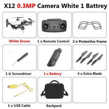 X12 WiFi FPV Mini Foldable Drone Camera 0.3MP 2MP HD Optical Flow Aerial Video Profissional RC Quadcopter Helicopter Toys SG106