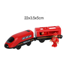 Remote Control RC Electric Small Train Toys Set Connected with Wooden Railway Track Interesting Present for Children
