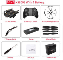 VISUO XS809S XS809HW Foldable Selfie Drone with Wide Angle 0.3MP/2MP HD Camera Quadcopter WiFi FPV RC Helicopter Mini Dron