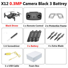 X12 WiFi FPV Mini Foldable Drone Camera 0.3MP 2MP HD Optical Flow Aerial Video Profissional RC Quadcopter Helicopter Toys SG106