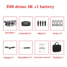 E68 drone HD wide angle 4K WIFI 1080P FPV drone video live recording Quadcopter height to maintain drone cameraVS e58 drone