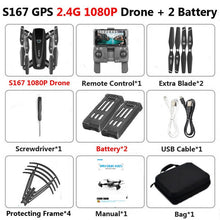 S167 GPS Drone With Camera 5G RC Quadcopter Drone 4K WIFI FPV Foldable Off-Point Flying Gesture Photos Video Helicopter Toy