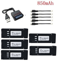 Upgraded 850mAH 3.7V Lipo Battery and 5pcs Charger for E58 JY019 S168 For RC Quadcopter Spare Parts 3.7v RC Drone Battery 721855