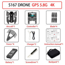 S167 drone GPS 4K HD 1080P 5G WIFI FPV drone flight 20 minutes height to maintain Quadcopter control distance 500m drone camera