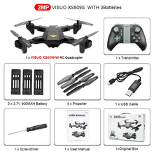 VISUO XS809HW WIFI FPV With Wide Angle HD Camera High Hold Mode Foldable Arm RC Drone Quadcopter RTF Helicopter