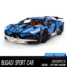 MOC Techinic Blue Race Car Model Kit Boy Assembling Building Blocks Bricks Toys Compatible With Legoing 42083 Bugatti car Chiron
