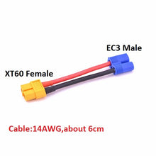EC3 EC5 To T Deans Plug XT60 Connector Adapter Deans plug 12AWG 14AWG cable wire for RC Lipo ESC Motor Drone