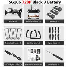 SG106 WiFi FPV RC Drone with Dual Camera 720P 1080P 4K Aerial Video Wide Angle Optical Flow RC Quadcopter Helicopter Kid Toy E58