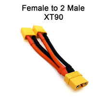 Amass T XT60 Tamiya TRX XT90 EC3 EC5 plug Parallel Series One female to 2 male leads 12awg silicone wire Deans For Lipo Battery