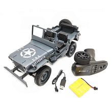 1:10 RC Car Q65 C606 2.4G 4WD Convertible Remote Control Off-Road Military Climbing Car Toy Kid Gift Light Jeep Four-Wheel Drive