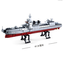 Sluban Navy Battle Ship Aircrafted Carrier ruiser Military Submarine Naval Destroyer Warship Model Building Block Toys For Kids
