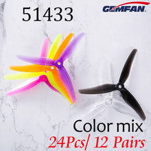 24pcs/ 12 pairs Gemfan 51433 5inch 3 blade/ tri-blade Propeller Props CW CCW Compatible T-motor for FPV Racing Drone
