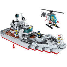 Enlighten Building Block Military Battle Sea Force Enterprise Aircraft Carrier Battle Group Educational Bricks Toy Boy Gift