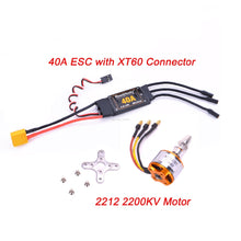 A2212 2212 1400KV / 2200KV Brushless Motor 40A ESC 6035 / 8060 Propeller SG90 9G Micro Servo for RC Fixed Wing Plane Helicopter