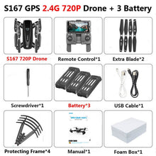 S167 GPS Drone With Camera 5G RC Quadcopter Drone 4K WIFI FPV Foldable Off-Point Flying Gesture Photos Video Helicopter Toy