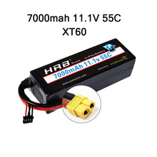 HRB Lipo 7.4V 11.1V 14.8V 2S 3S 4S 2P Battery 7.4V 7000mah 55C T DEAN XT60 MAX 110C Hard Case for RC 1/10 Scale Trx Stampede Car