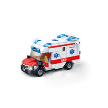 Block GUDI Legoings City Fire Station Ambulance Plane Car Building Blocks Bricks Kits Assembled Educational Toys For Children