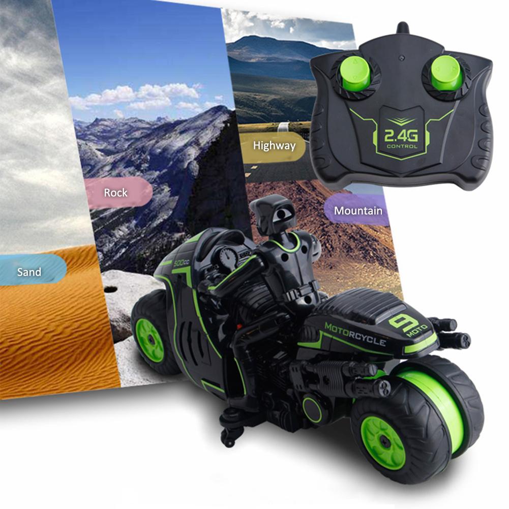 2.4G RC Stunt Motorcycle Left-right Drift 360 Degrees Rotation Remote Control Electric Motorcycle Toy For Boys Girls Kids