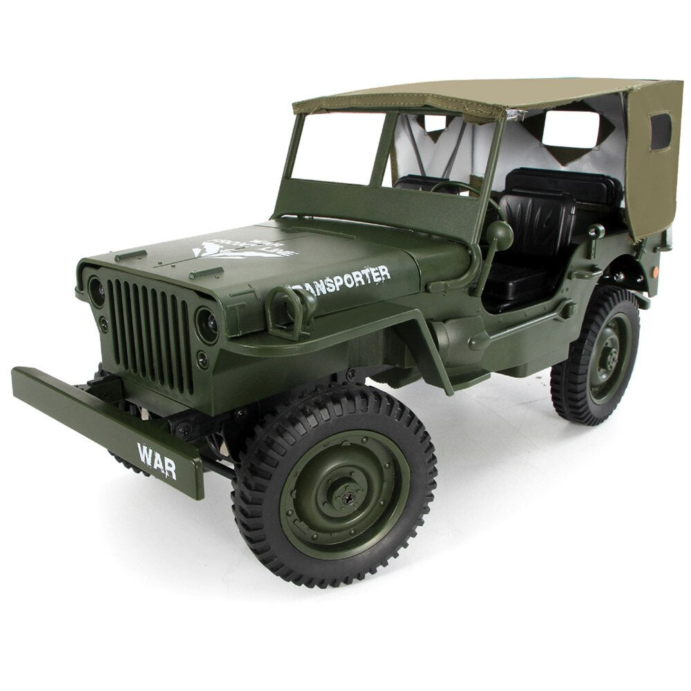 JJRC Q65 1:10 RC Car 2.4G 4WD Convertible Remote Control Light Jeep Four-Wheel Drive Off-Road Military Climbing Car Toy Kid Gift