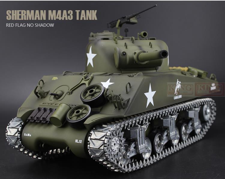 Henglong 1/16 scale 2.4GHz RC tank Sherman M4A3 battle Tank U.S.Army Ultimate metal version Smoke Sound Metal Gear Tracks