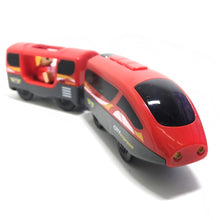 W06 new remote control electric magnetic train compatible with BRIO wooden track red electric train children track toy