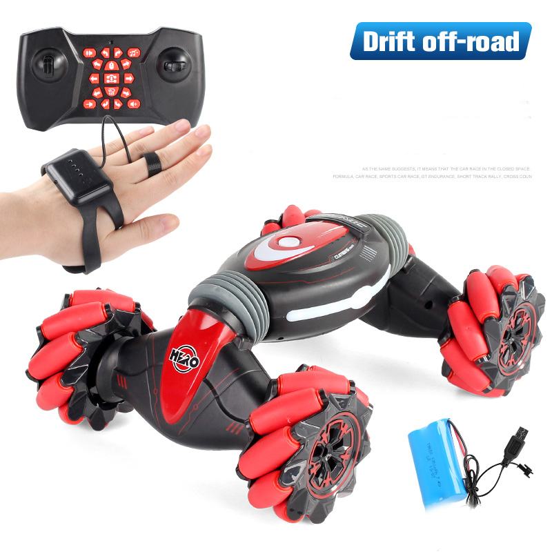 Remote Control Stunt Car Gesture Induction Twisting Off-Road Vehicle Light Music Drift Dancing Side Driving RC Toy Gift for Kids