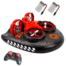 Multifunction Water Land Air 3 To 1 Electric Remote Control RC Hovercraft 2.4G High Speed Land/Water Driving Sky Fly RC Boat Toy