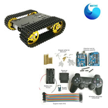 Joystick Control Smart Robot Tank Chassis for PS2 with Dual DC 12V Motor+Control Board+Motor Driver Board for DIY Project T101