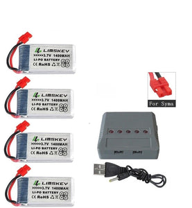 1400mAh 3.7v lipo Battery for SYMA X5 X5S X5C X5SC X5SH X5SW M18 H5P HQ898B HQ859B H11D H11C T64 T04 T05 F28 F29 T56 T57 Charger