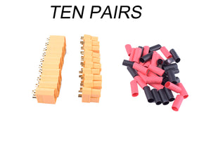 10paris XT60 battery connector for rc plane and car male and female with 3.5mm good gold plated plugs with 4mm shrink tube