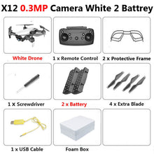 X12 WiFi FPV Mini Foldable Drone Camera 0.3MP 2MP HD Optical Flow Aerial Video Profissional RC Quadcopter Helicopter Toys SG106