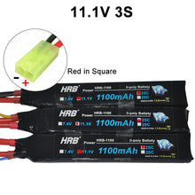HRB Water Gun Lipo Battery 3S 2S 7.4V 11.1V 1100mAh 25C Tamiya Connector AKKU Mini Airsoft BB Air Pistol Electric Toys RC Parts
