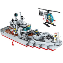 Enlighten Building Block Military Battle Sea Force Overload Tank 5 Figures 482pcs Educational Bricks Toy Boy Gift
