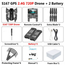 S167 GPS Drone With Camera 5G RC Quadcopter Drone 4K WIFI FPV Foldable Off-Point Flying Gesture Photos Video Helicopter Toy