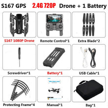 S167 GPS Drone With Camera 5G RC Quadcopter Drone 4K WIFI FPV Foldable Off-Point Flying Gesture Photos Video Helicopter Toy