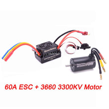Waterproof 3650 3900KV / 3660 3300KV / 3670 2150KV Brushless Motor 60A 80A 120A Brushless ESC Combo Set for 1/8 1/10 RC Car