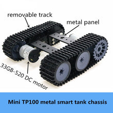 Unassembled Smart Crawler Robot Education Mini TP100 Metal Rc Tank Chassis Kit High Torque 33GB-520 DC Motor DIY For Arduino