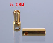 40pcs/lot 2.0mm 3.0mm 3.5mm 4.0mm 5.5mm 6.0mm 8.0MM Gold Bullet Banana Connector plug for ESC Lipo RC battery Plugs (20 pair)