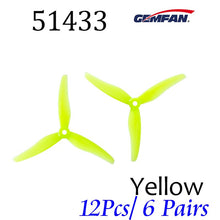 24pcs/ 12 pairs Gemfan 51433 5inch 3 blade/ tri-blade Propeller Props CW CCW Compatible T-motor for FPV Racing Drone
