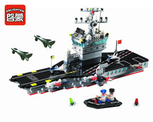Enlighten Building Block Military Battle Sea Force Serpent Escort Carrier 3 Figures 642pcs Educational Bricks Toy Boy Gift