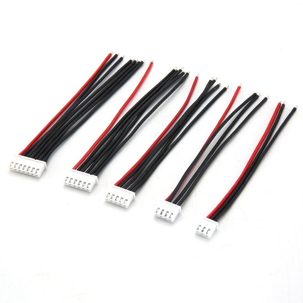 5pcs/lot 100MM 22AWG Plug RC Lipo Battery Balance Charger 2s 3s 4s 5s 6s 22AWG Cable Line For IMAX B3 B6