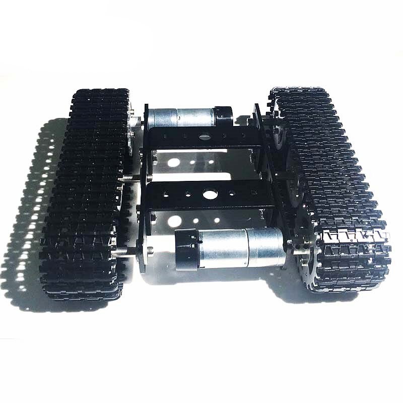 Mini T100 Aluminum Crawler Tank Car Chassis Intelligent Robot Car Maximum Load 5kg + PS2 Control Kit Optional DIY RC Toy Car